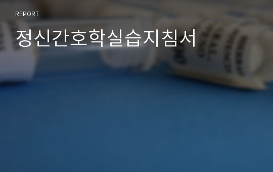 정신간호학실습지침서