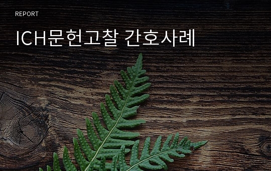 ICH문헌고찰 간호사례