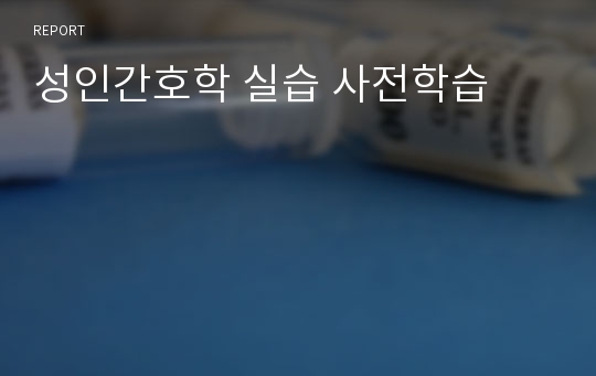 성인간호학 실습 사전학습