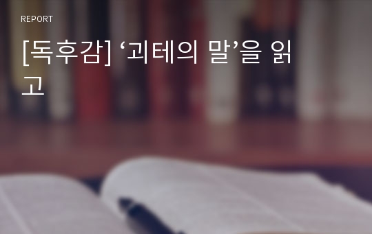 [독후감] ‘괴테의 말’을 읽고