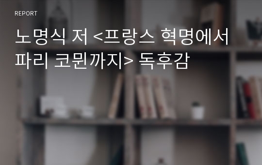 노명식 저 &lt;프랑스 혁명에서 파리 코뮌까지&gt; 독후감