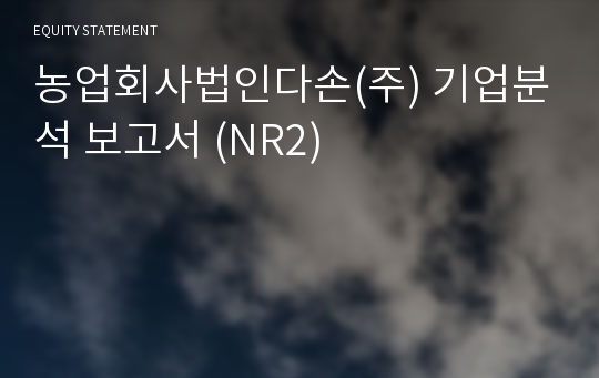 다손 기업분석 보고서 (NR2)