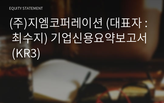 (주)지엠코퍼레이션 기업신용요약보고서 (KR3)