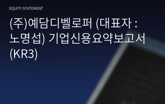 (주)예담디벨로퍼 기업신용요약보고서 (KR3)