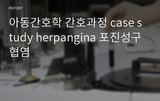 아동간호학 간호과정 case study herpangina 포진성구협염