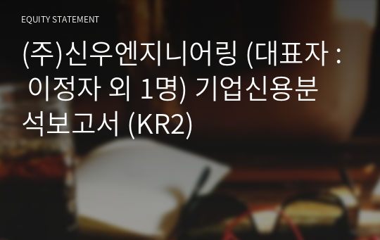 (주)신우엔지니어링 기업신용분석보고서 (KR2)