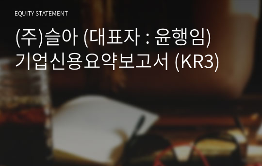 (주)슬아 기업신용요약보고서 (KR3)