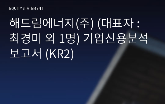 해드림에너지(주) 기업신용분석보고서 (KR2)