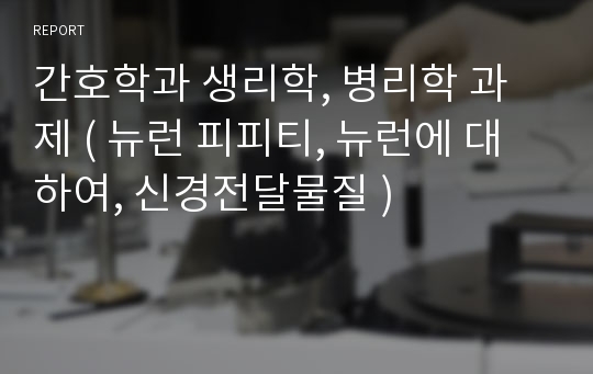 간호학과 생리학, 병리학 과제 ( 뉴런 피피티, 뉴런에 대하여, 신경전달물질 )