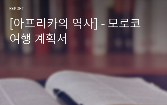 [아프리카의 역사] - 모로코 여행 계획서