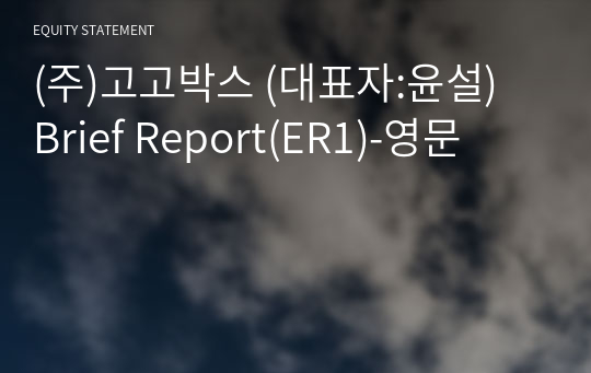 (주)고고박스 Brief Report(ER1)-영문