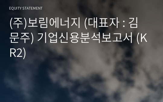 (주)보림에너지 기업신용분석보고서 (KR2)