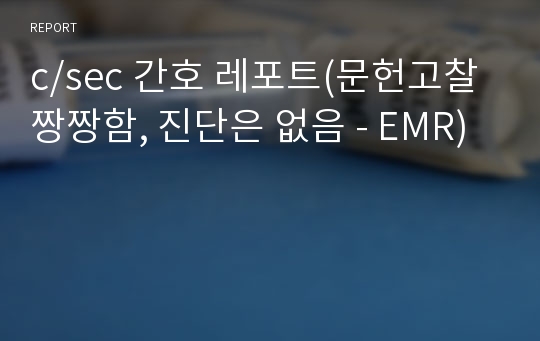 c/sec 간호 레포트(문헌고찰 짱짱함, 진단은 없음 - EMR)