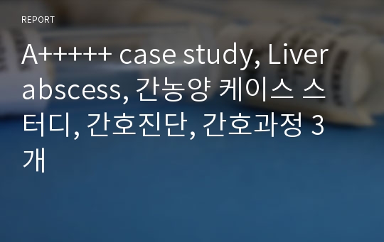 A+++++ case study, Liver abscess, 간농양 케이스 스터디, 간호진단, 간호과정 3개