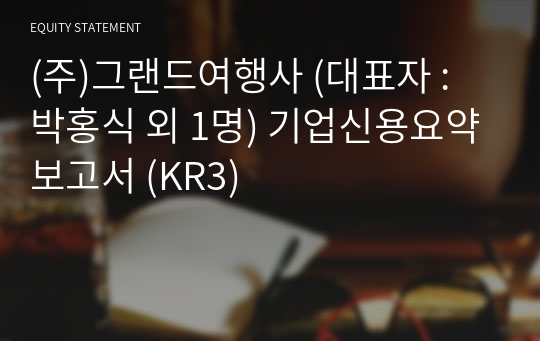 (주)그랜드여행사 기업신용요약보고서 (KR3)