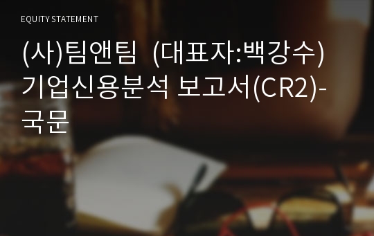 (사)팀앤팀 기업신용분석 보고서(CR2)-국문