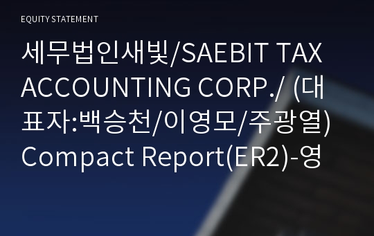 세무법인새빛 Compact Report(ER2)-영문