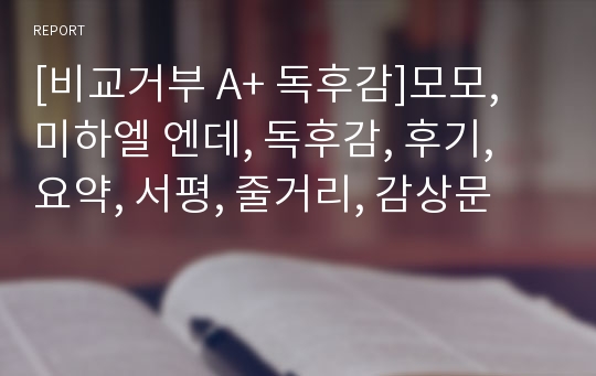 [비교거부 A+ 독후감]모모, 미하엘 엔데, 독후감, 후기, 요약, 서평, 줄거리, 감상문