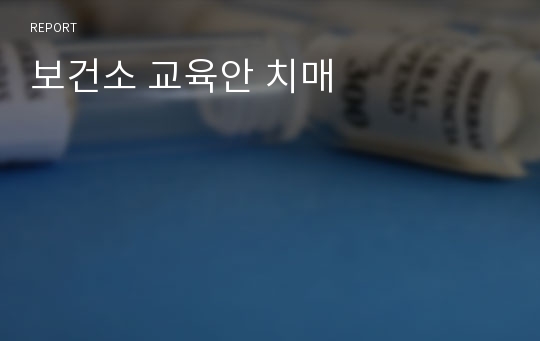 보건소 교육안 치매