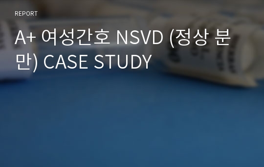 A+ 여성간호 NSVD (정상 분만) CASE STUDY