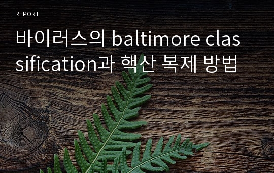 바이러스의 baltimore classification과 핵산 복제 방법