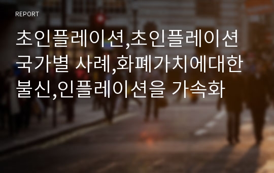 초인플레이션,초인플레이션 국가별 사례,화폐가치에대한 불신,인플레이션을 가속화