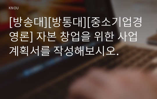 [방송대][방통대][중소기업경영론] 자본 창업을 위한 사업계획서를 작성해보시오.