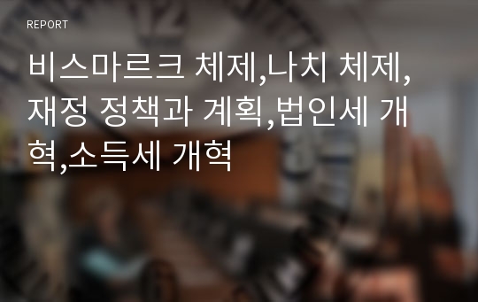 비스마르크 체제,나치 체제,재정 정책과 계획,법인세 개혁,소득세 개혁