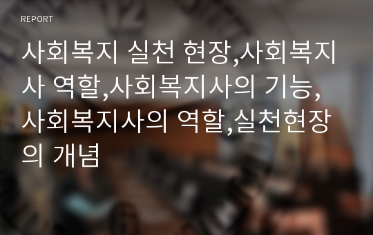 사회복지 실천 현장,사회복지사 역할,사회복지사의 기능,사회복지사의 역할,실천현장의 개념