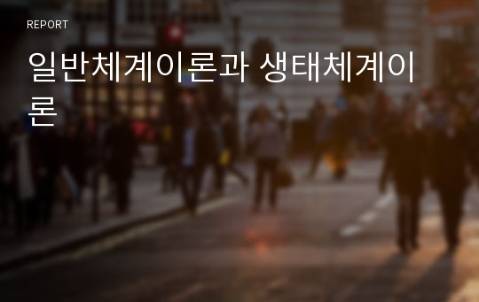 일반체계이론과 생태체계이론