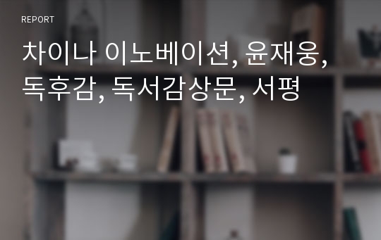 차이나 이노베이션, 윤재웅, 독후감, 독서감상문, 서평