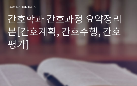 간호학과 간호과정 요약정리본[간호계획, 간호수행, 간호평가]