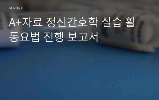 A+자료 정신간호학 실습 활동요법 진행 보고서