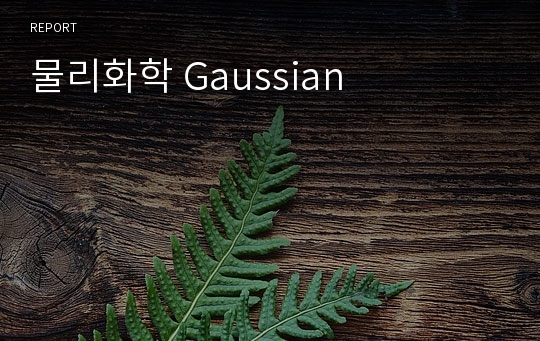 물리화학 Gaussian 