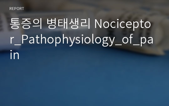 통증의 병태생리 Nociceptor_Pathophysiology_of_pain