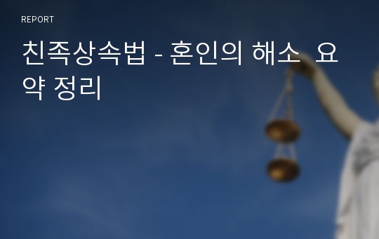 친족상속법 - 혼인의 해소  요약 정리