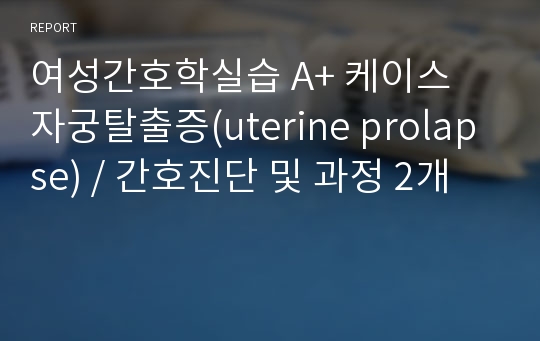 여성간호학실습 A+ 케이스 자궁탈출증(uterine prolapse) / 간호진단 및 과정 2개