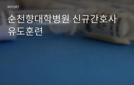 순천향대학병원 신규간호사 유도훈련