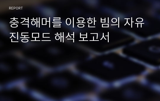 충격해머를 이용한 빔의 자유진동모드 해석 보고서