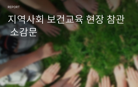 지역사회 보건교육 현장 참관 소감문