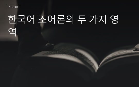 한국어 조어론의 두 가지 영역