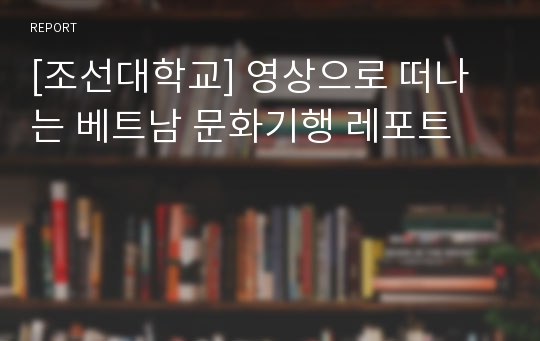 [조선대학교] 영상으로 떠나는 베트남 문화기행 레포트