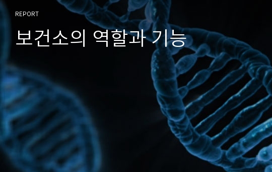 보건소의 역할과 기능