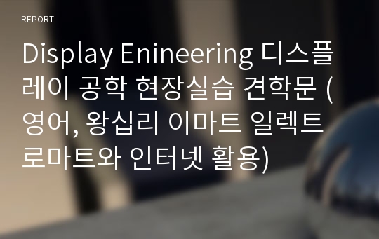 Display Enineering 디스플레이 공학 현장실습 견학문 (영어, 왕십리 이마트 일렉트로마트와 인터넷 활용)