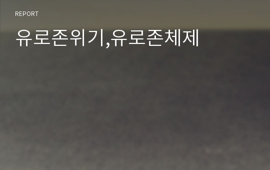 유로존위기,유로존체제