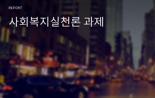 사회복지실천론 과제