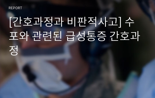 [간호과정과 비판적사고] 수포와 관련된 급성통증 간호과정