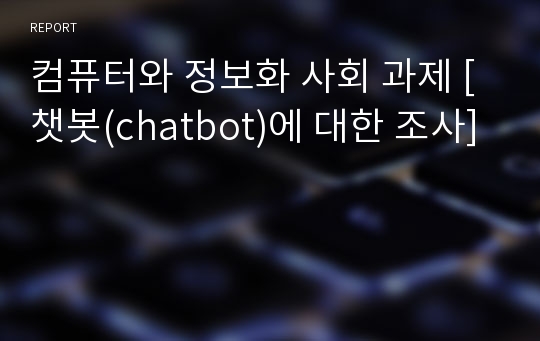 컴퓨터와 정보화 사회 과제 [챗봇(chatbot)에 대한 조사]