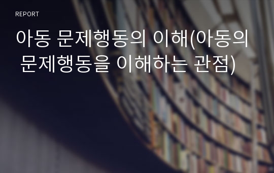 아동 문제행동의 이해(아동의 문제행동을 이해하는 관점)