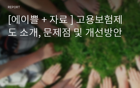 [에이쁠 + 자료 ] 고용보험제도 소개, 문제점 및 개선방안